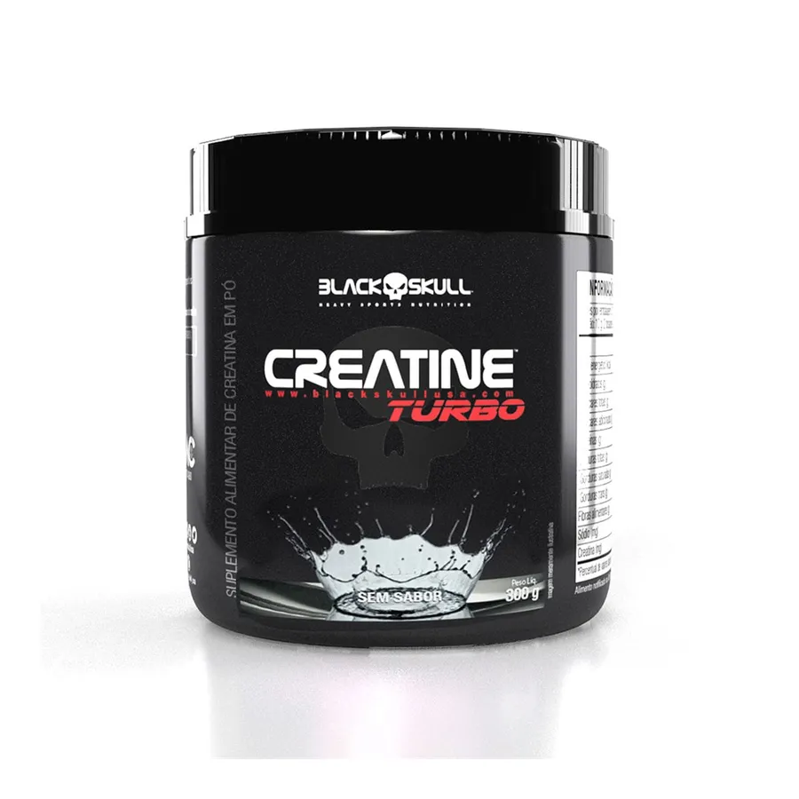 Black Skull Creatine Turbo Monohidratada 300g Sem Sabor