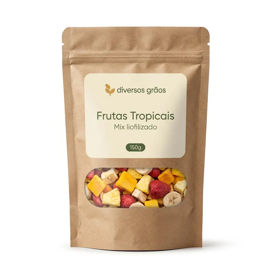 Mix de Frutas Tropicais Liofilizadas 100g, 250g e 500g (pouch kraft)