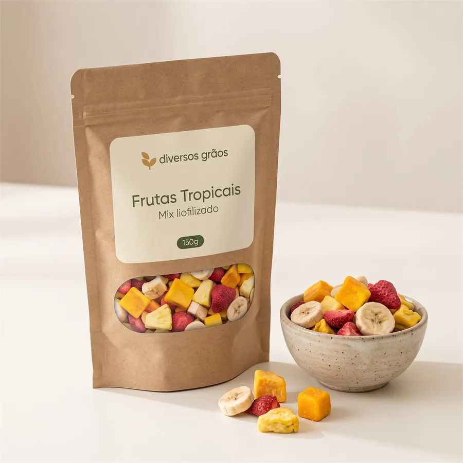 Mix de Frutas Tropicais Liofilizadas 100g, 250g e 500g (pouch kraft) — foto 2