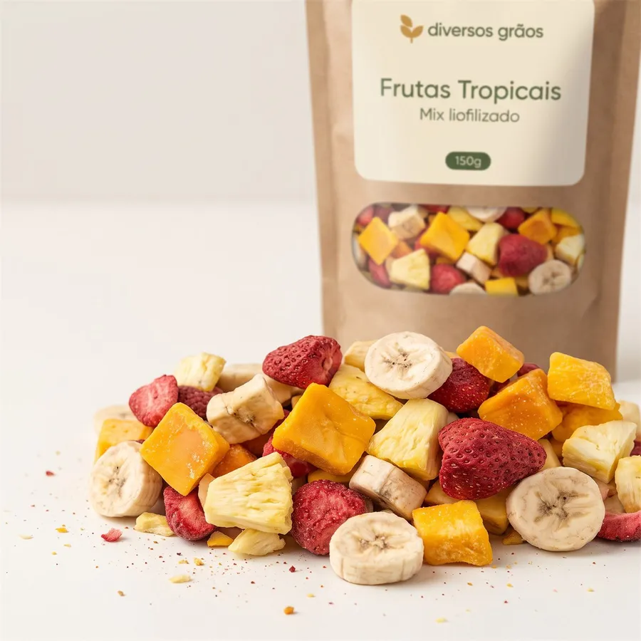 Mix de Frutas Tropicais Liofilizadas 100g, 250g e 500g (pouch kraft) — foto 3
