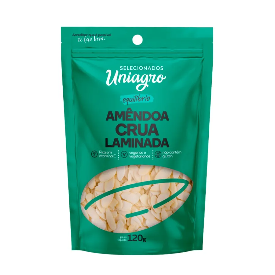 Uniagro Amêndoa Crua Laminada 120g