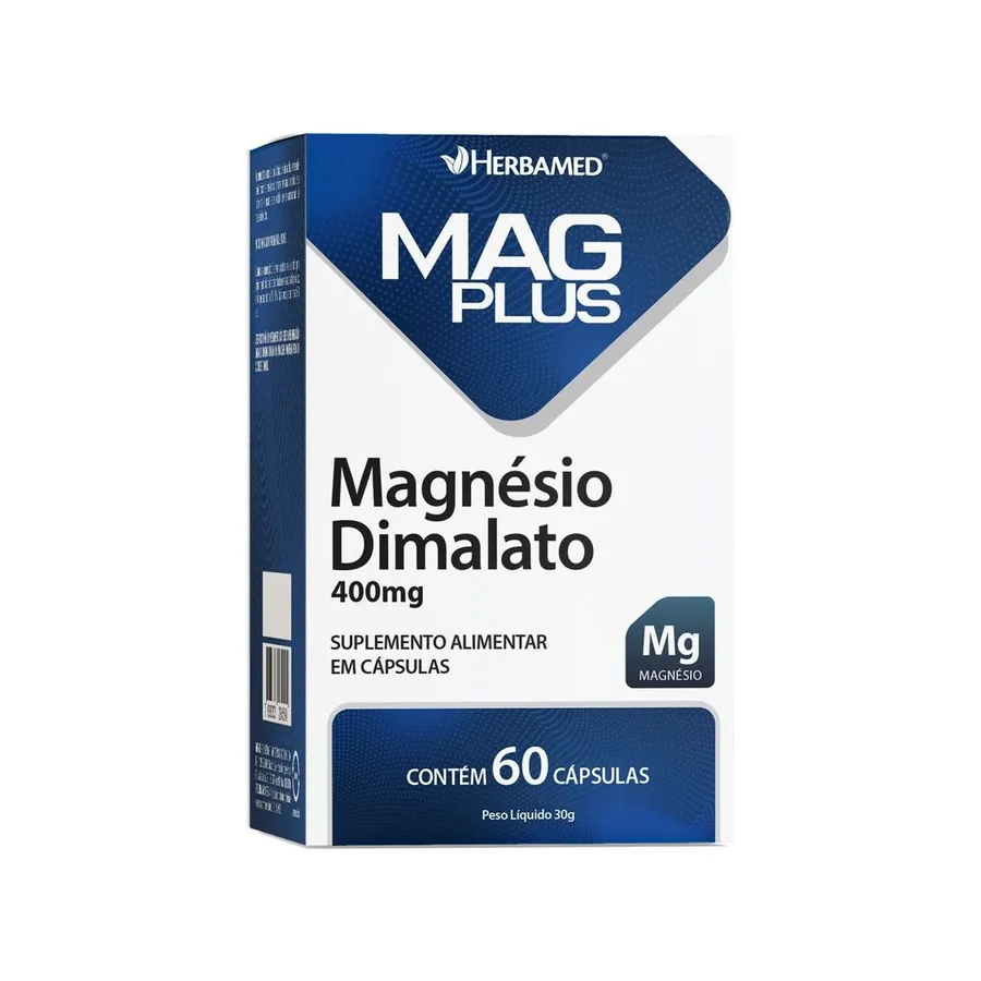 Herbamed MagPlus Magnésio Dimalato - 60 Cápsulas