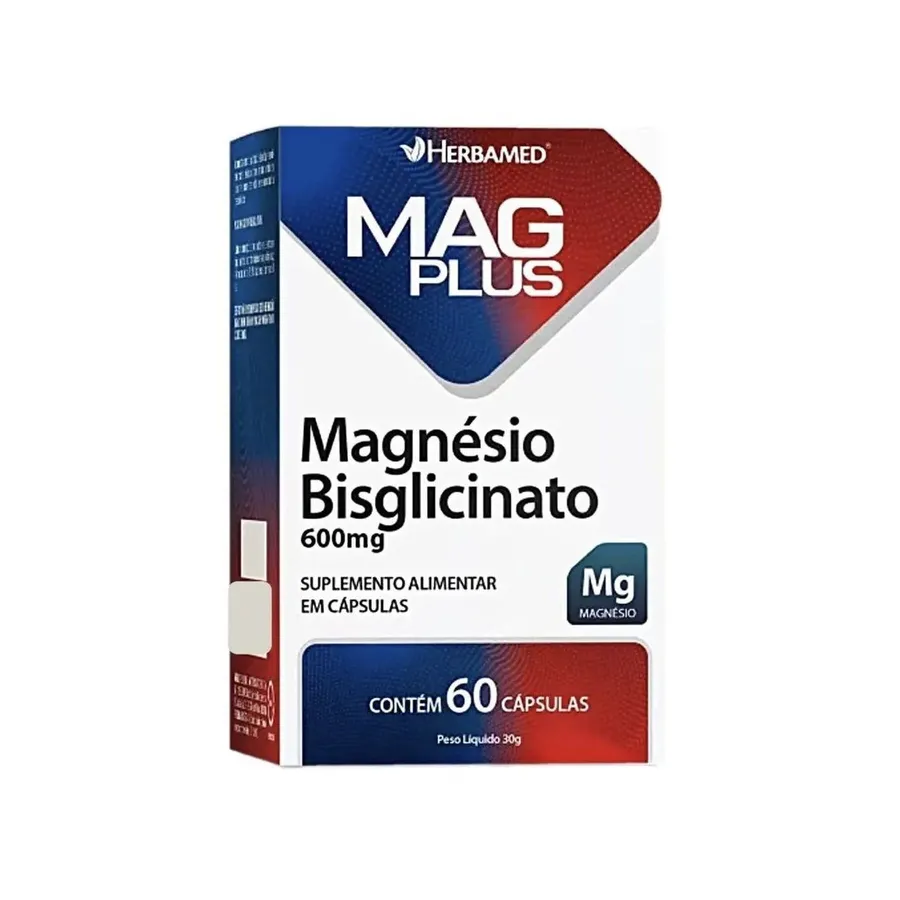 Herbamed MagPlus Magnésio Bisglicinato - 60 Cápsulas