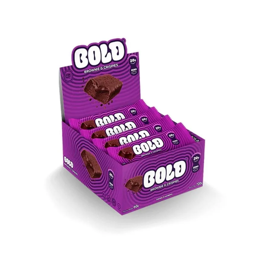 Bold Barra de Proteina - 12 Unidades Brownie e Crispies 60g