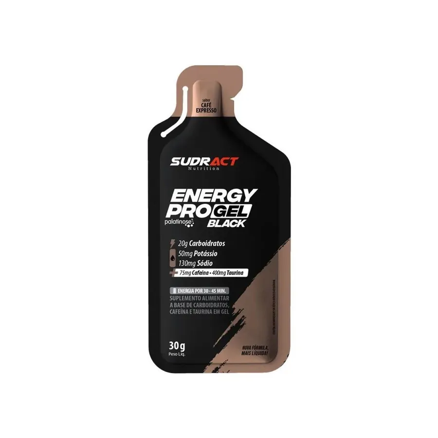 Sudract Nutrition Energy Pro Gel Black - 1 sachê de Café Expresso 30g