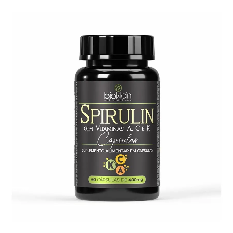Bioklein Spirulin com Vitaminas A, C e K - 60 Cápsulas