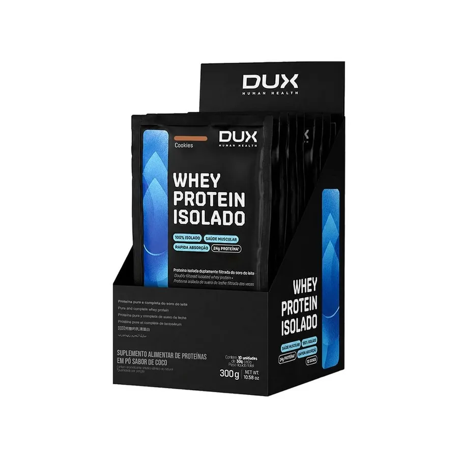 Dux Nutrition Whey Protein Isolado - 10 Sachês Cookies 30g