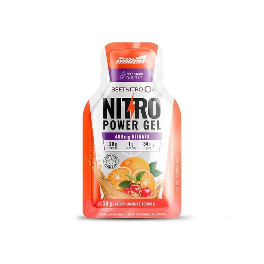 New Millen Nitro Power Gel - 1 Sachê Laranja com Acerola