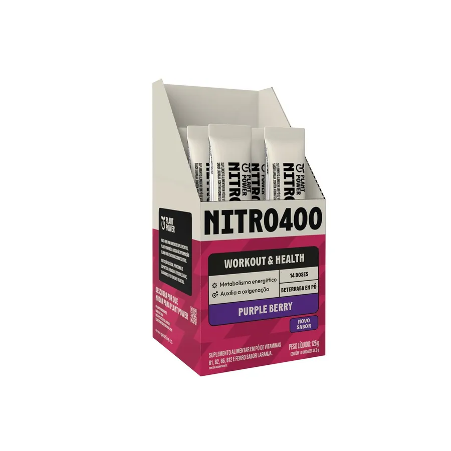 Positive Company Nitro400 Purple Berry Sachê (14 unidades) - Plant Power 9g