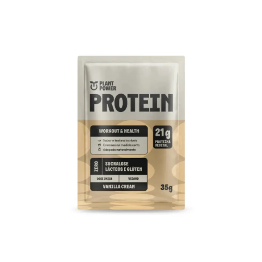 Plant Power Protein Vanilla Cream Sachê (10 unidades) 35g