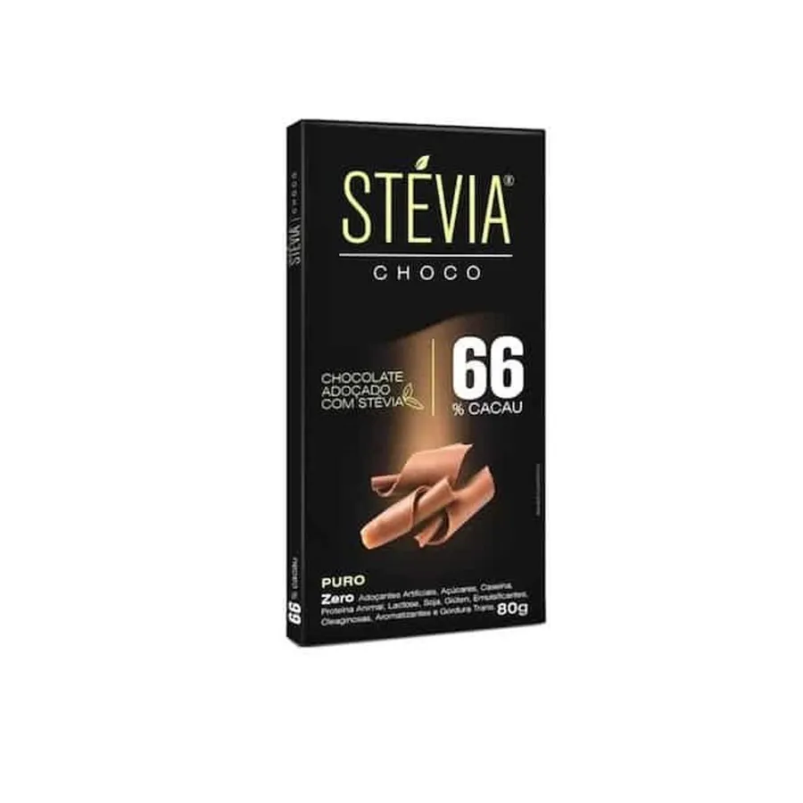 Genevy Chocolate 66% Cacau com Stevia - Only4 80g