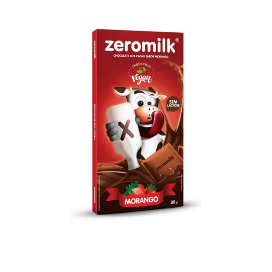 Zeromilk 40% Cacau Morango Genevy 80g