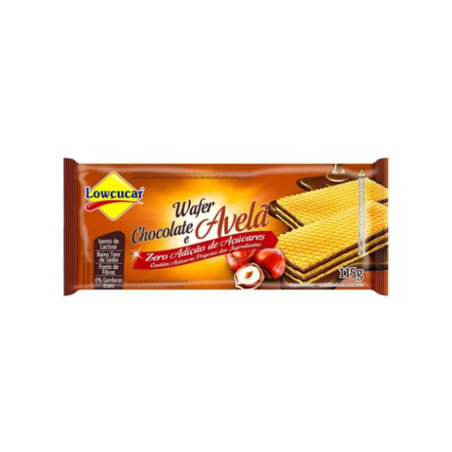 Lowçucar Wafer Choco/Avelã Zero Açúcar 115g