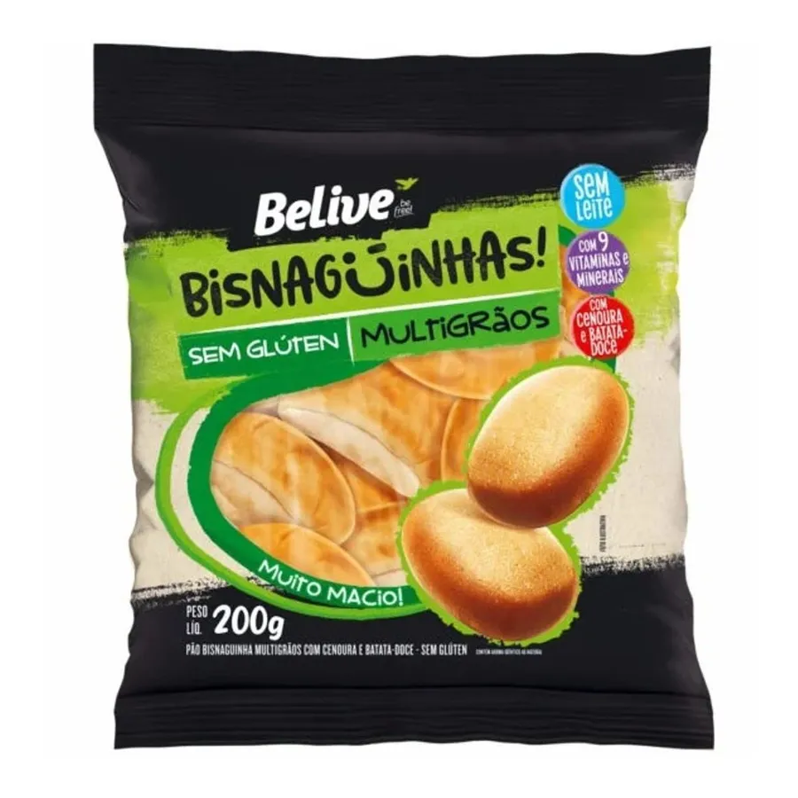 Belive Bisnaguinha Multigrãos Sem Glúten 200g