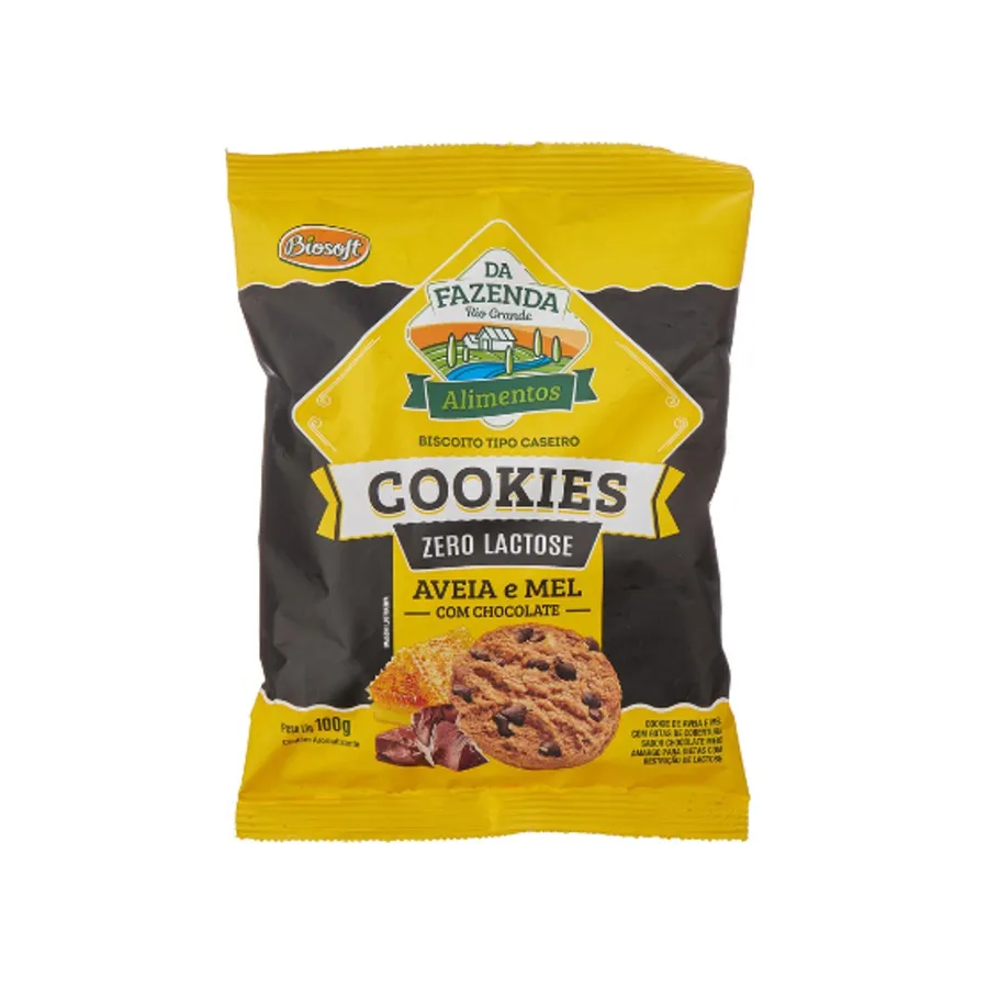 Biosoft Cookies Aveia e Mel Zero Lactose da Fazenda 100g