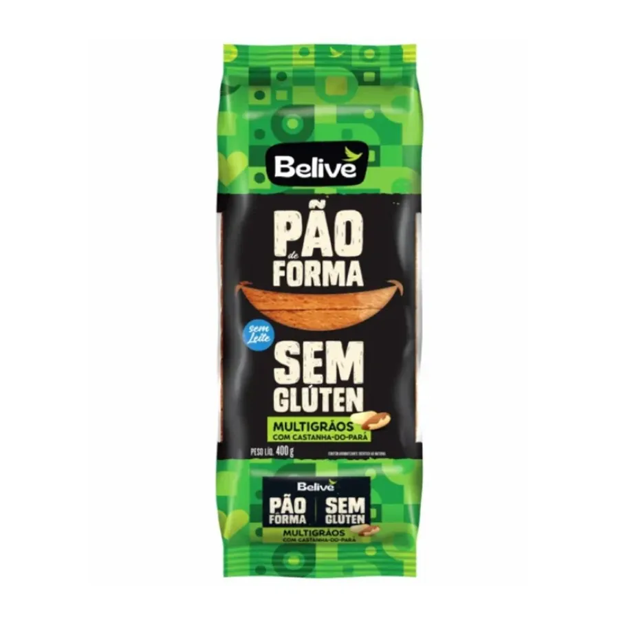 Pão De Forma Sem Glúten Sem Lactose Sem Leite Multigrãos Belive