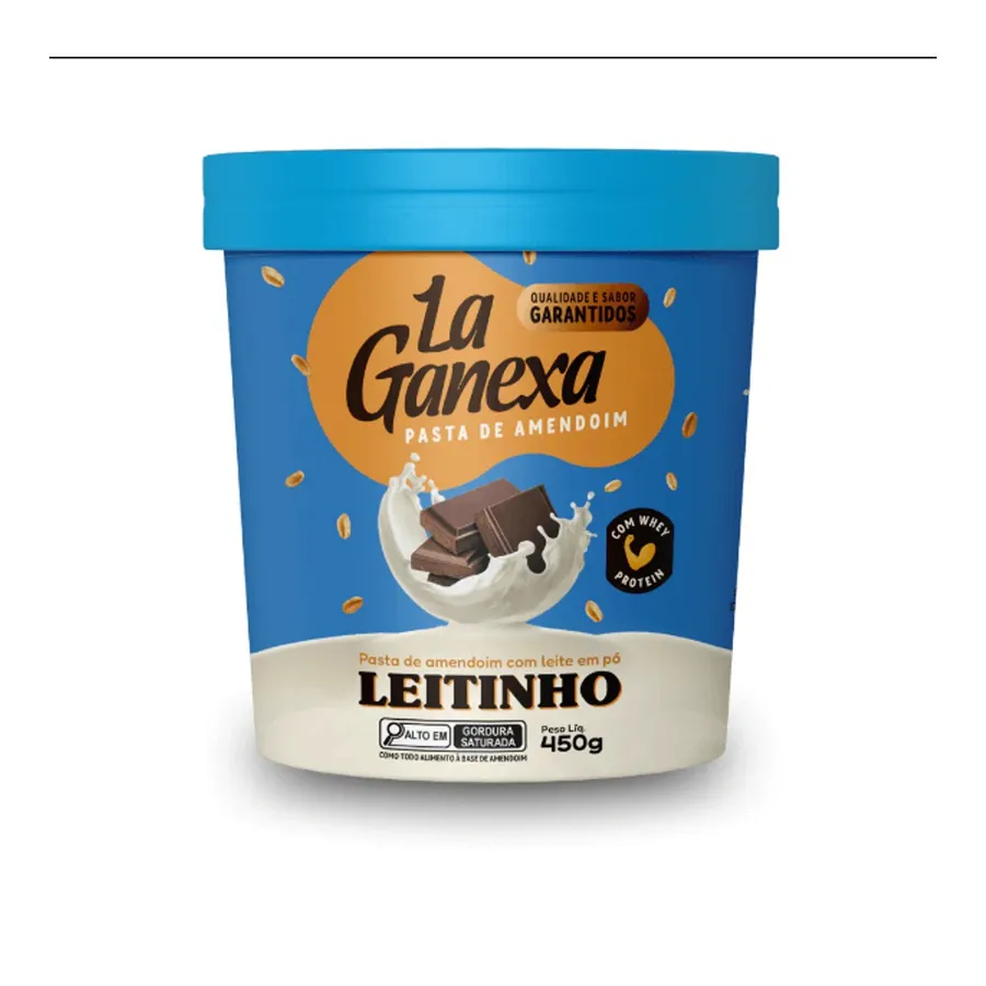 La Ganexa Pasta de Amendoim Leitinho - com Whey Protein 450g