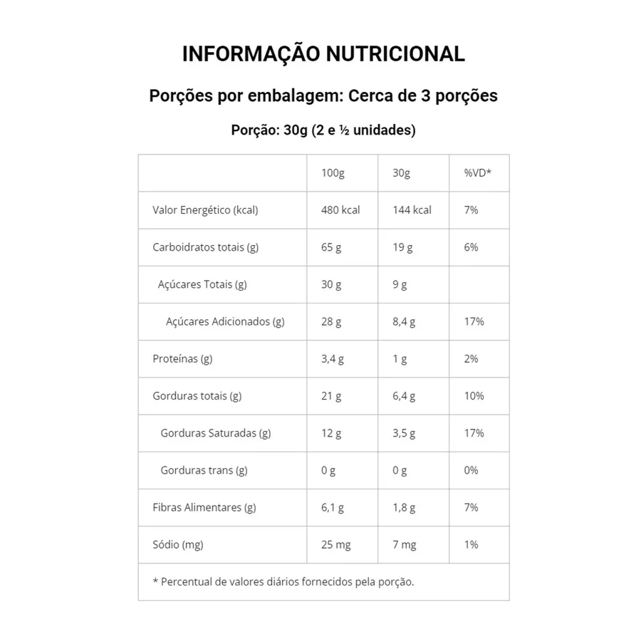 Cookies Chocolate sem Glúten Aminna 100g — foto 2