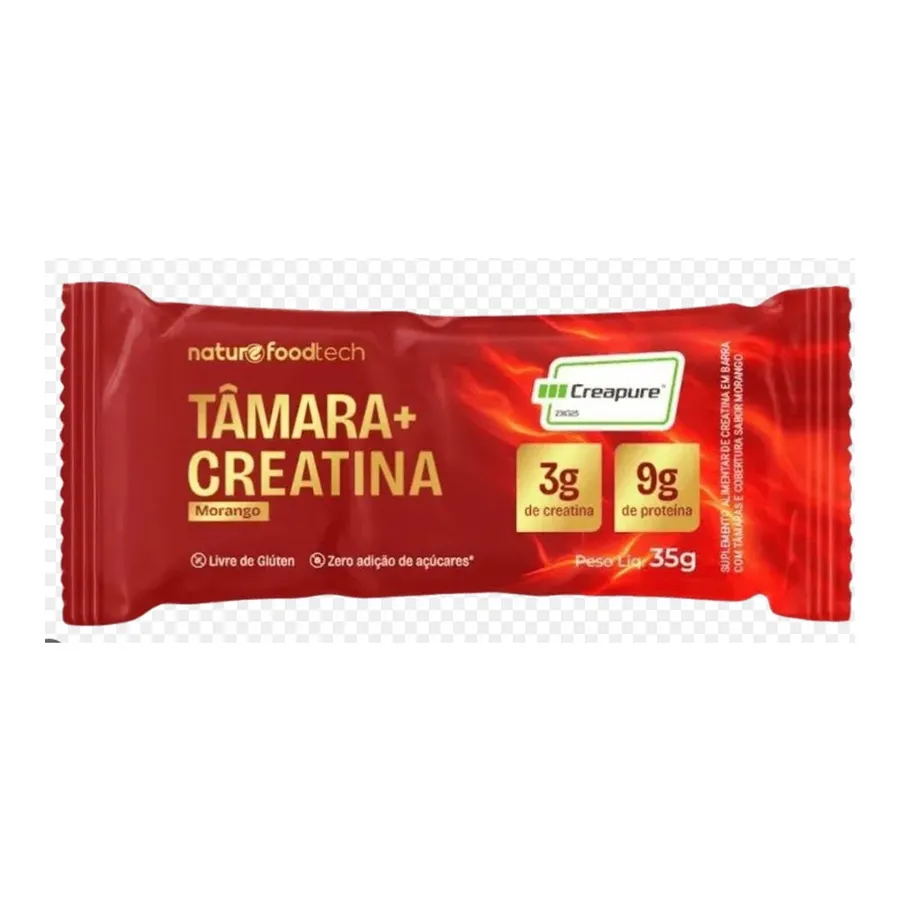 Barra de Tâmara com Creatina Cobertura de Morango - Nature Foodtech 35g