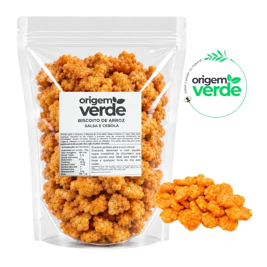 Origem Verde Biscoito de Arroz Sabor Cebola e Salsa