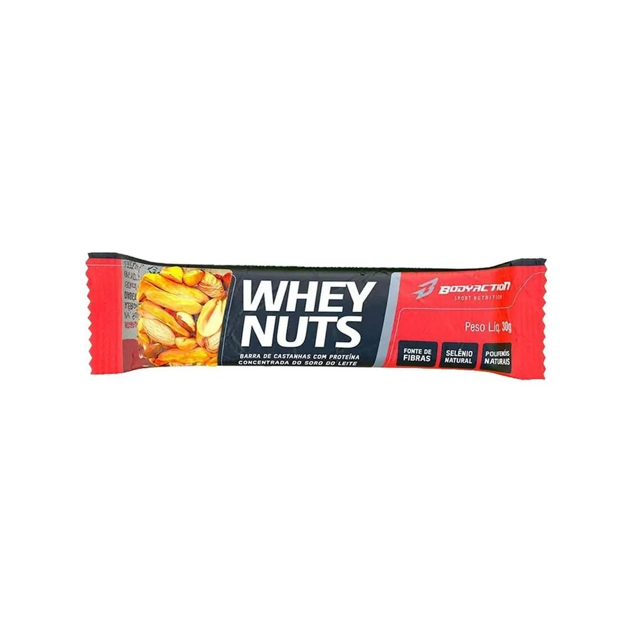 BodyAction Barra de Castanhas Whey Nuts - 12 Unidades 30g — foto 2