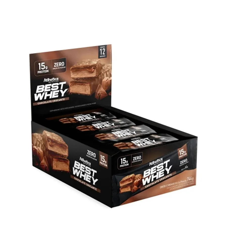 Atlhetica Nutrition Barra Proteica Best Whey - 12 Barras Chocolate Crocante 62g