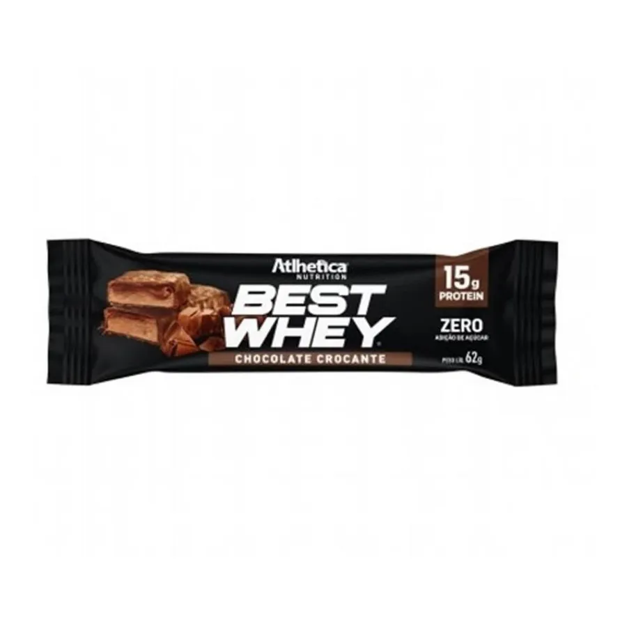 Atlhetica Nutrition Barra Proteica Best Whey - 12 Barras Chocolate Crocante 62g — foto 2