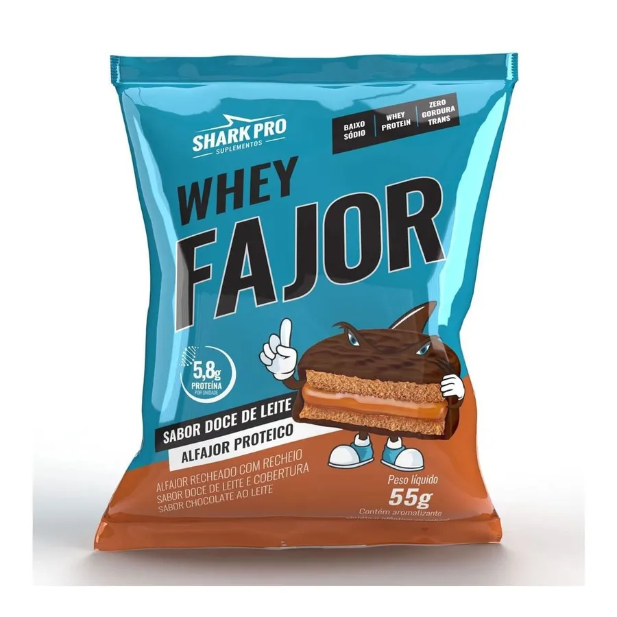 Shark Pro Alfajor WheyFajor - 12 Unidades Doce de Leite 55g — foto 2