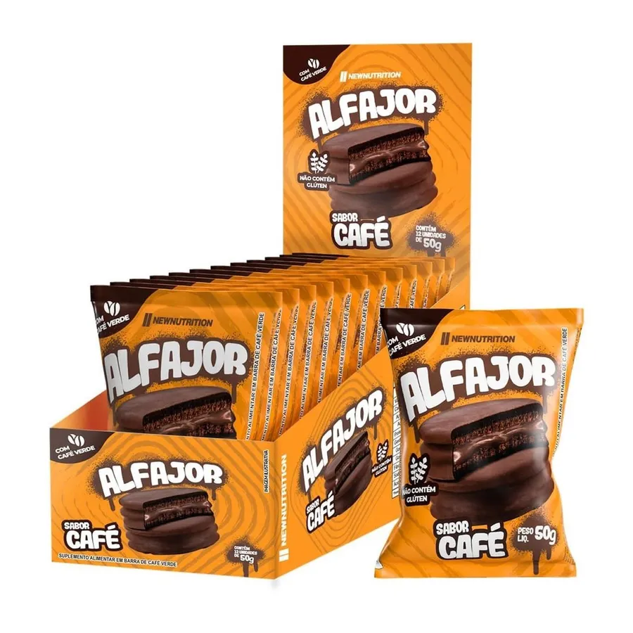 NewNutrition Alfajor - 12 Unidades Café 50g
