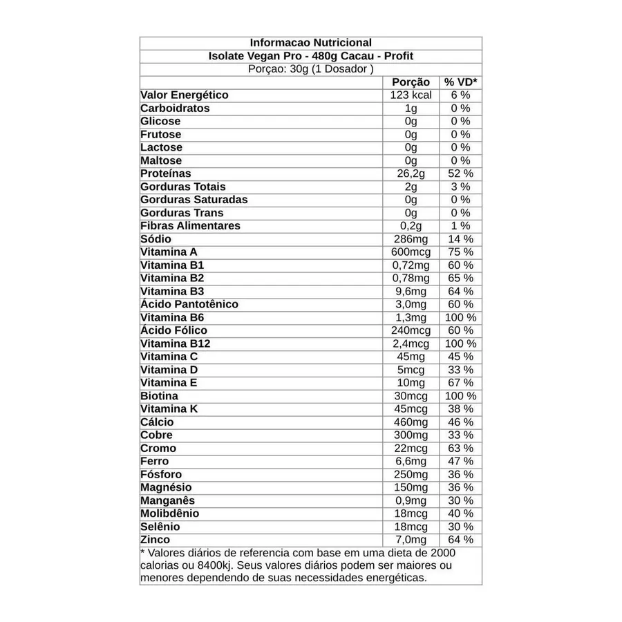 Profit Isolate Vegan Pro - Cacau 480g — foto 2