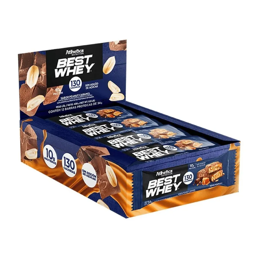 Atlhetica Nutrition Barra Proteica Best Whey - 12 Barras Peanut Caramel 35g