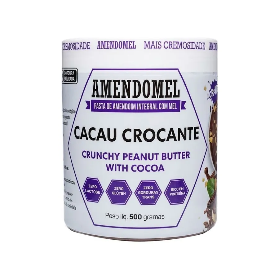 AmendoMel Pasta de Amendoim - Mel e Cacau Crocante 500g