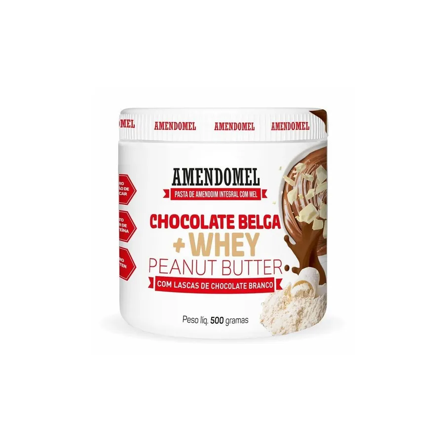 AmendoMel Pasta de amendoim - Chocolate Belga Whey 500g
