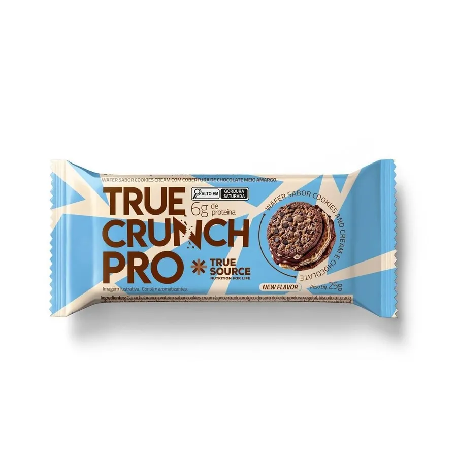 True Source Wafer True Crunch Pro - 1 Unidade de Cookies And Cream E Chocolate 25g