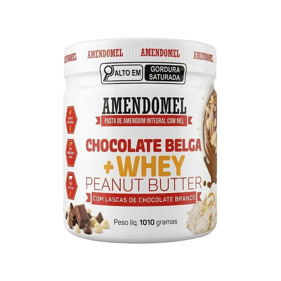 AmendoMel Pasta de amendoim - Chocolate Belga Whey 1010g