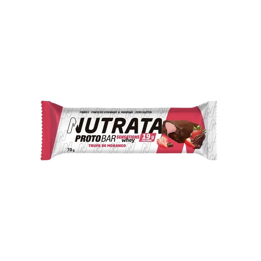 Nutrata Barra Protobar Sensations Whey - 9 Unidades de Trufa de Morango 70g — foto 2
