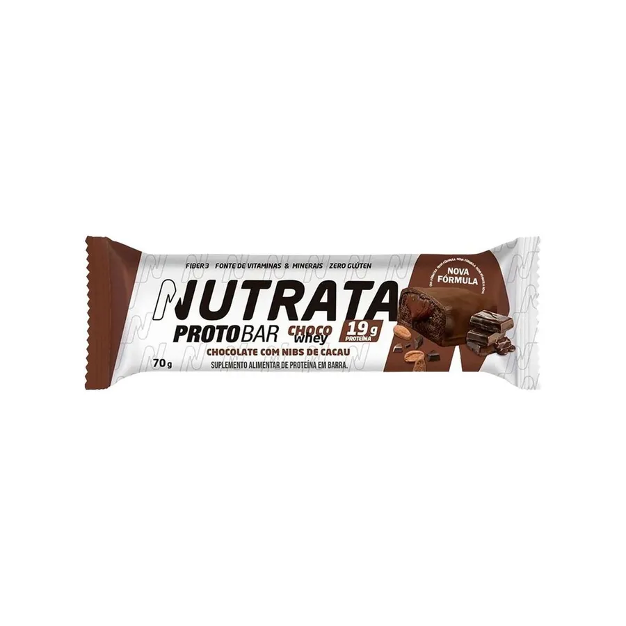 Nutrata Barra Protobar Choco Whey - 1 Unidade de Chocolate com Nibs de Cacau 70g