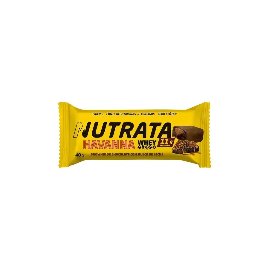 Nutrata Barra Whey Grego Havanna - 12 Unidades Brownie de Chocolate Com Dulce de Leche 40g — foto 2