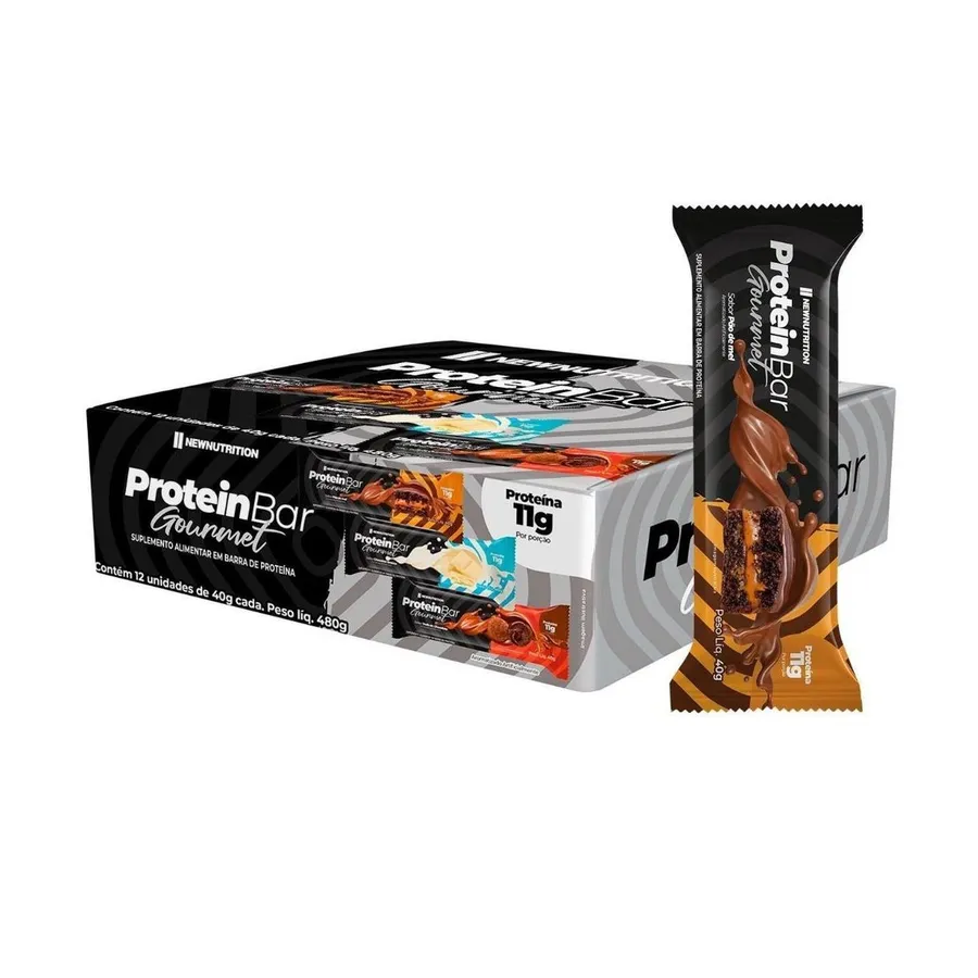 NewNutrition Barra Proteica Gourmet - 12 Unidade de Pão de Mel 40g