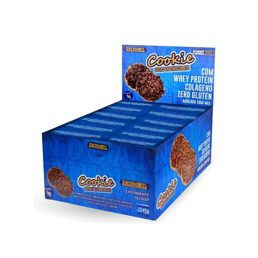 Amendomel Amendo Cookie - 12 Unidades Gotas de Chocolate 45g