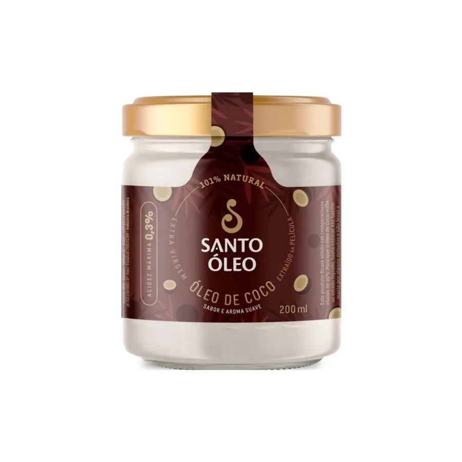 Santo Óleo Óleo de Coco Extravirgem de Pelicula (Acidez máx. 0,3%) 200ml