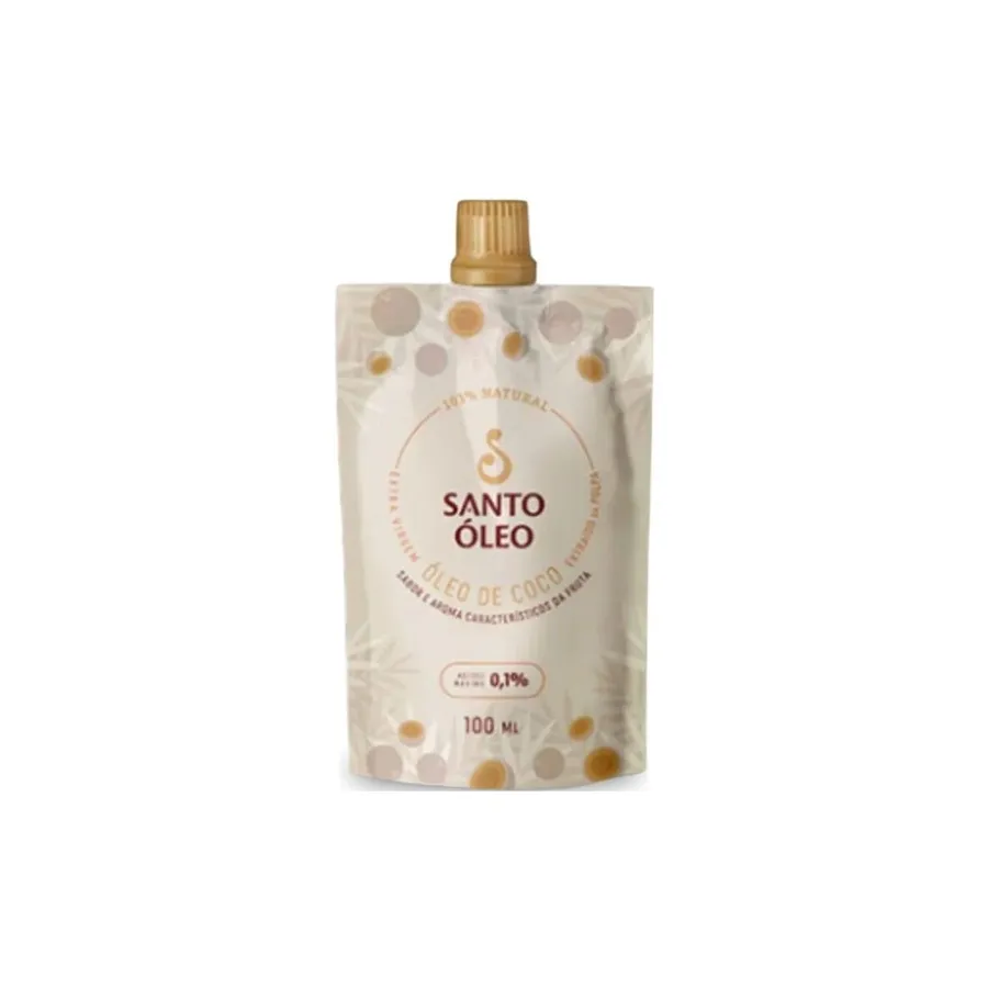 Santo Óleo Óleo de Coco Extravirgem da Polpa Pouch (Acidez máx. 0,1%) 100ml