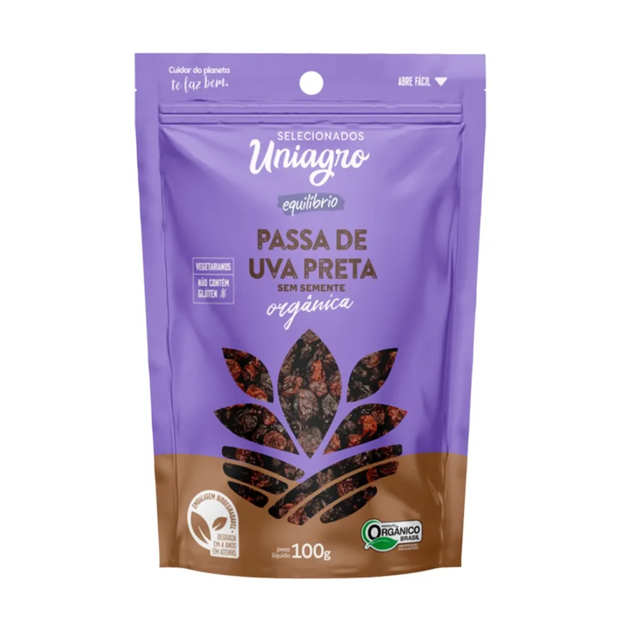Uniagro Uva Passa Escura Orgânica 100g