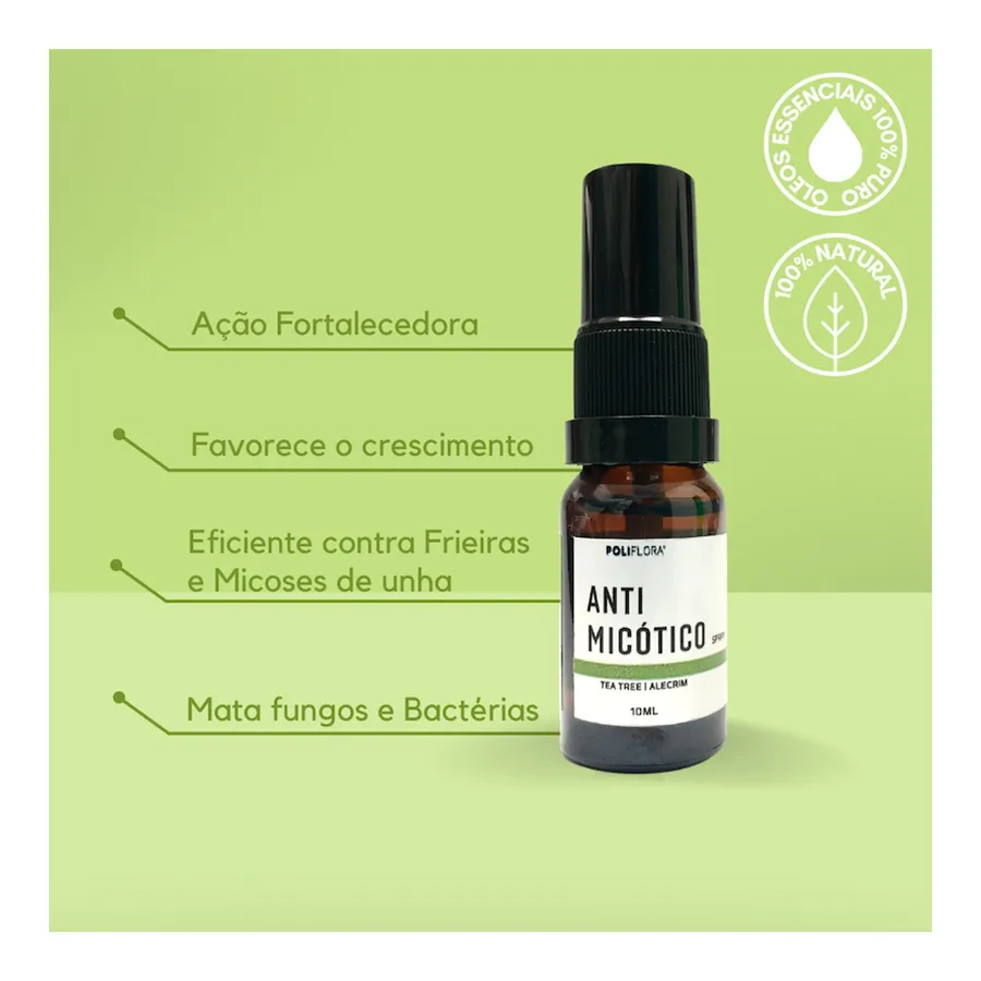 Polilflora Antimicótico Tea Tree e Alecrim Spray Poliflora 10ml — foto 3