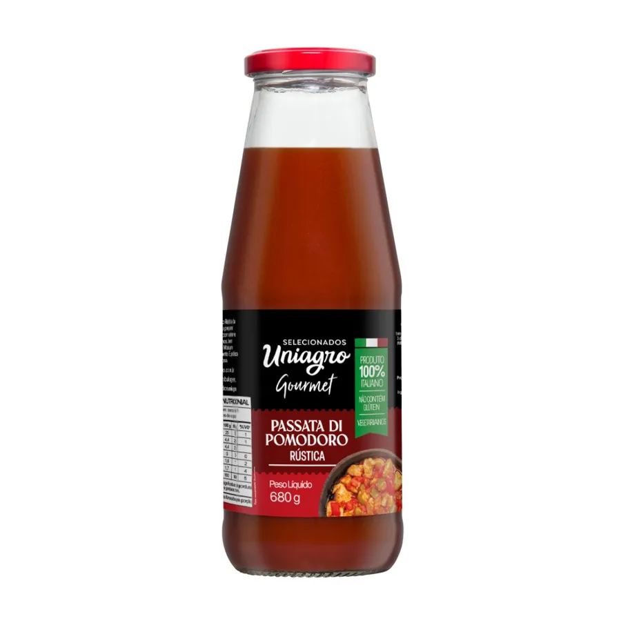 Uniagro Passata de Tomate Rustica Vd 12 x 680g