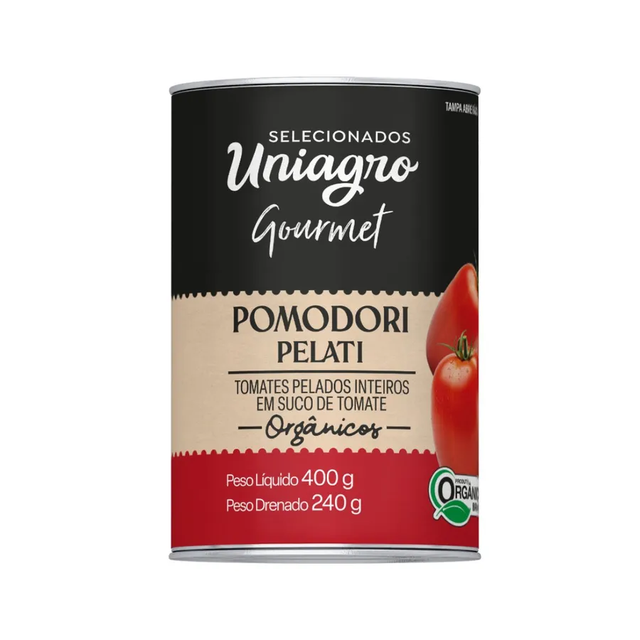 Uniagro Tomate Pelado Organico Lt 24 x 400g