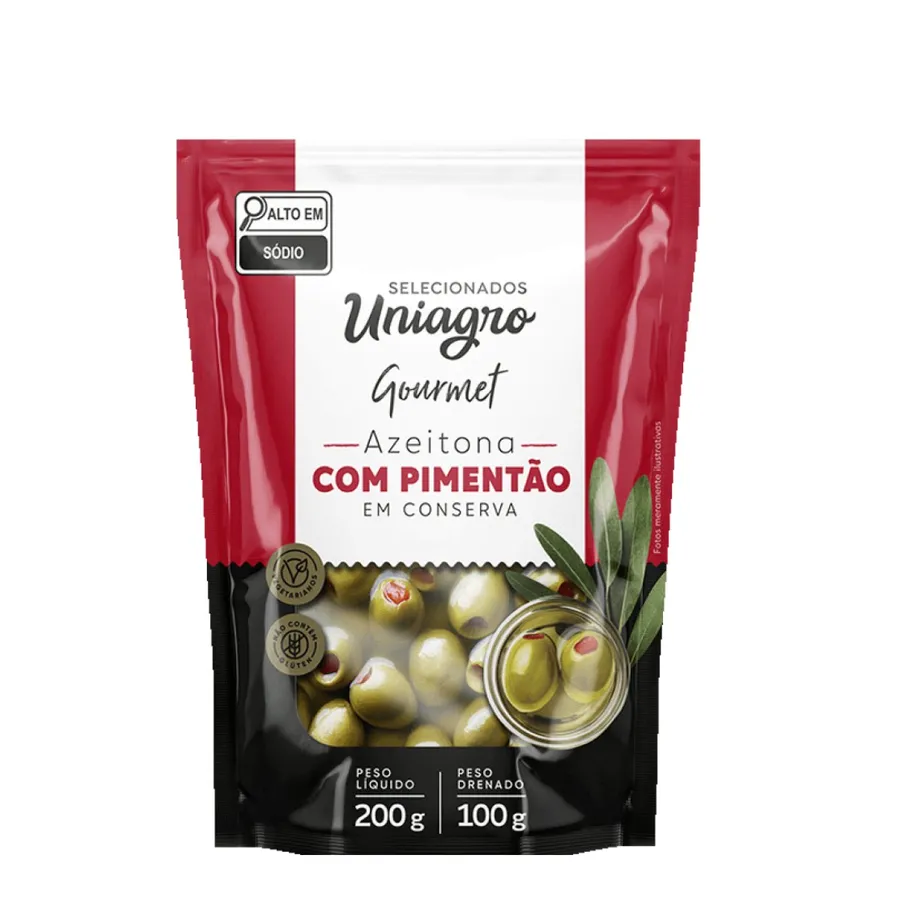 Uniagro Azeitona Verde C/ Pimentao Doy Pack 24 x 100g