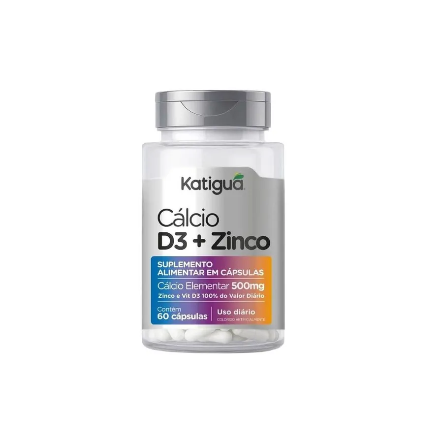 Katiguá Cálcio, D3 + Zinco - 60 Cápsulas