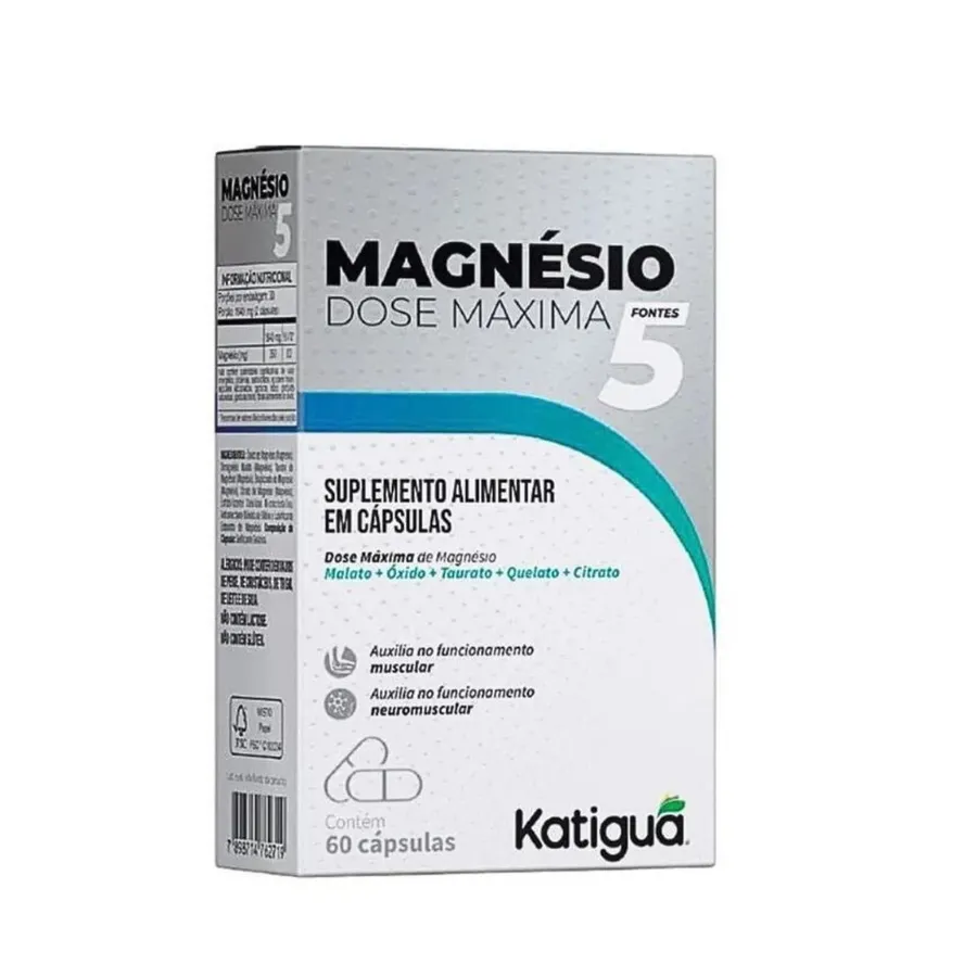 Katiguá Magnésio 5 Dose Máxima - 60 Cápsulas