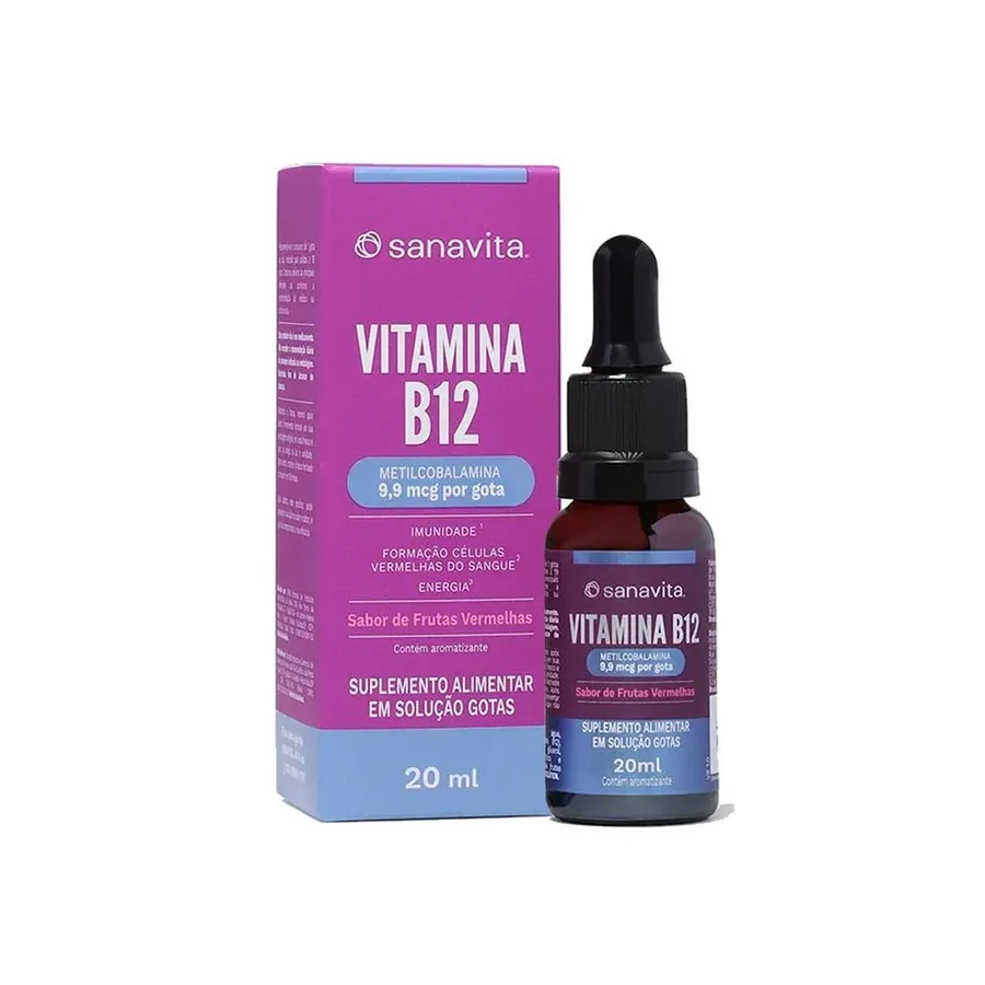Sanavita Vitamina B12 Gotas - Frutas Vermelhas 20ml